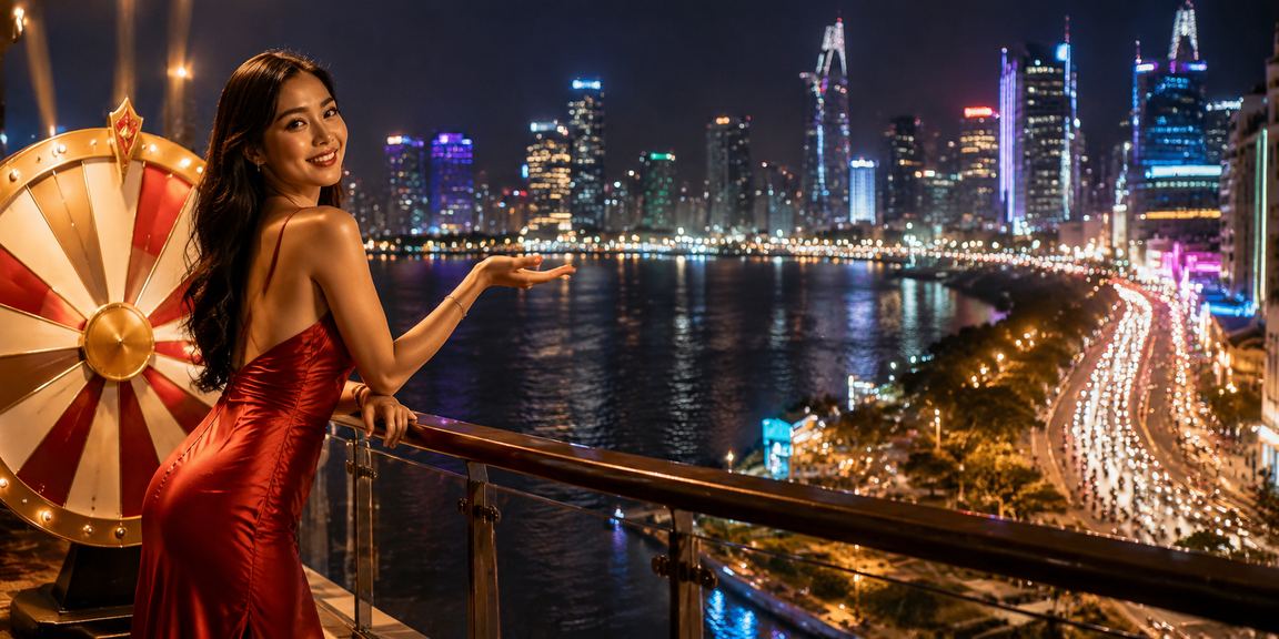 Bàn cược casino với ánh sáng đỏ hiện đại tại chỗ chơi Việt Nam